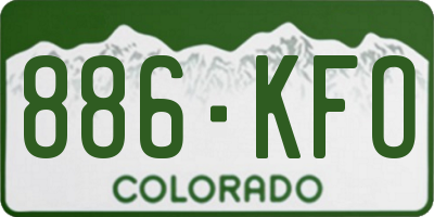 CO license plate 886KFO