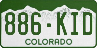 CO license plate 886KID