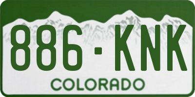 CO license plate 886KNK