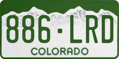CO license plate 886LRD