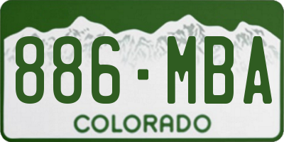 CO license plate 886MBA