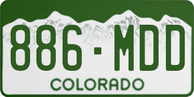 CO license plate 886MDD