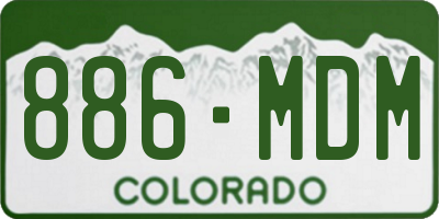 CO license plate 886MDM