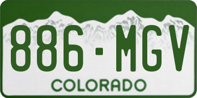 CO license plate 886MGV