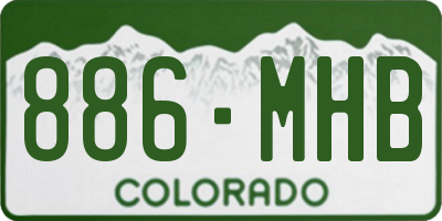 CO license plate 886MHB