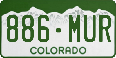 CO license plate 886MUR