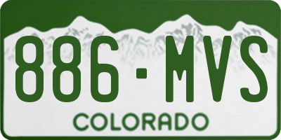 CO license plate 886MVS