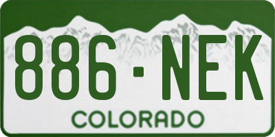CO license plate 886NEK