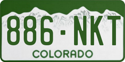 CO license plate 886NKT