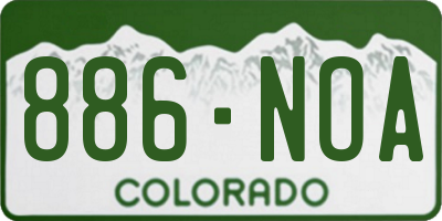CO license plate 886NOA