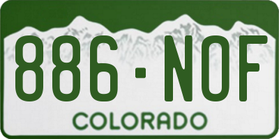 CO license plate 886NOF