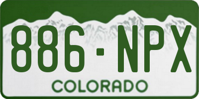 CO license plate 886NPX