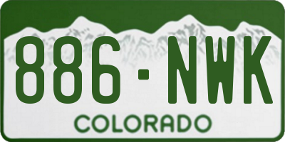 CO license plate 886NWK