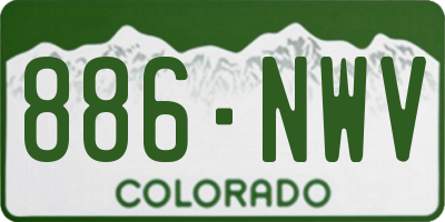 CO license plate 886NWV