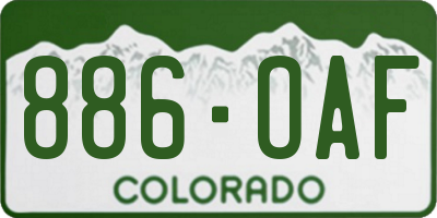CO license plate 886OAF