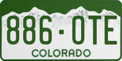 CO license plate 886OTE