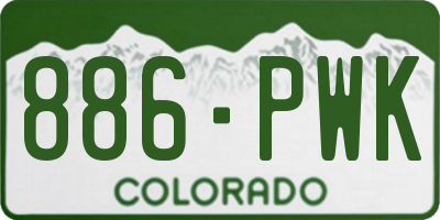 CO license plate 886PWK