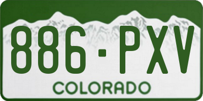 CO license plate 886PXV