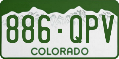 CO license plate 886QPV
