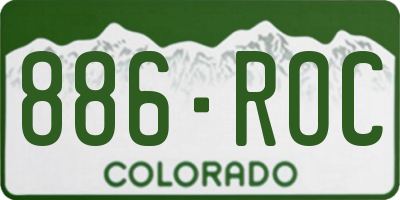 CO license plate 886ROC