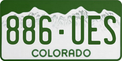 CO license plate 886UES