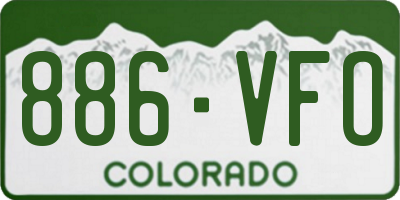 CO license plate 886VFO