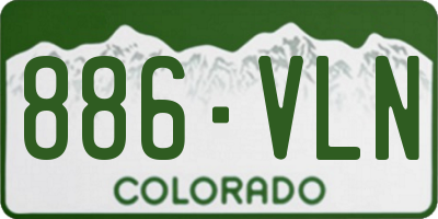 CO license plate 886VLN