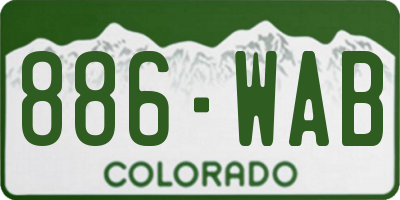 CO license plate 886WAB