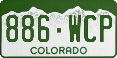 CO license plate 886WCP