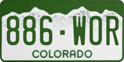 CO license plate 886WOR