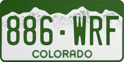 CO license plate 886WRF