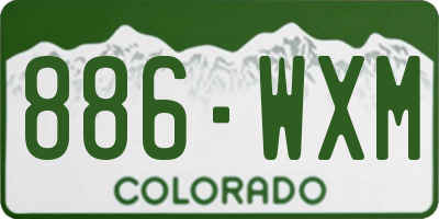 CO license plate 886WXM