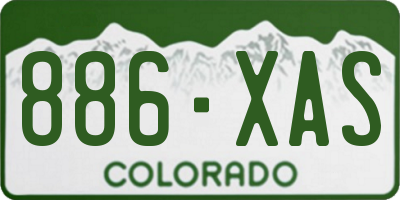 CO license plate 886XAS