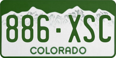 CO license plate 886XSC