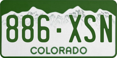 CO license plate 886XSN