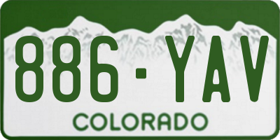 CO license plate 886YAV