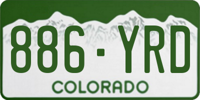 CO license plate 886YRD