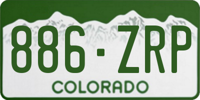 CO license plate 886ZRP