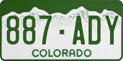 CO license plate 887ADY