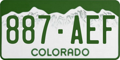 CO license plate 887AEF