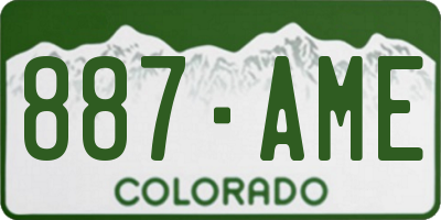 CO license plate 887AME