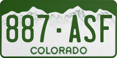 CO license plate 887ASF