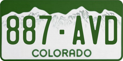 CO license plate 887AVD