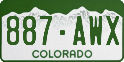 CO license plate 887AWX