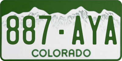 CO license plate 887AYA
