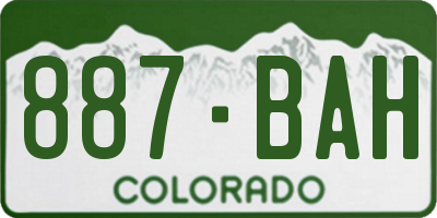 CO license plate 887BAH