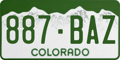 CO license plate 887BAZ