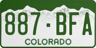 CO license plate 887BFA