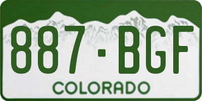 CO license plate 887BGF