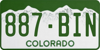 CO license plate 887BIN